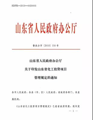 今后山東化工項(xiàng)目投資咋管理?這份官方文件說(shuō)明白了